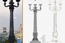 Реконструкция исторических фонарей в Омске, 2016