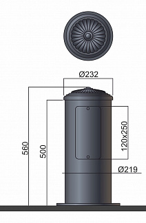 Энергостолбик (розеточный столбик) РСТ.05 (Столбики ограждений)