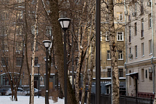 Сквер на улице Фадеева в Москве. 2018